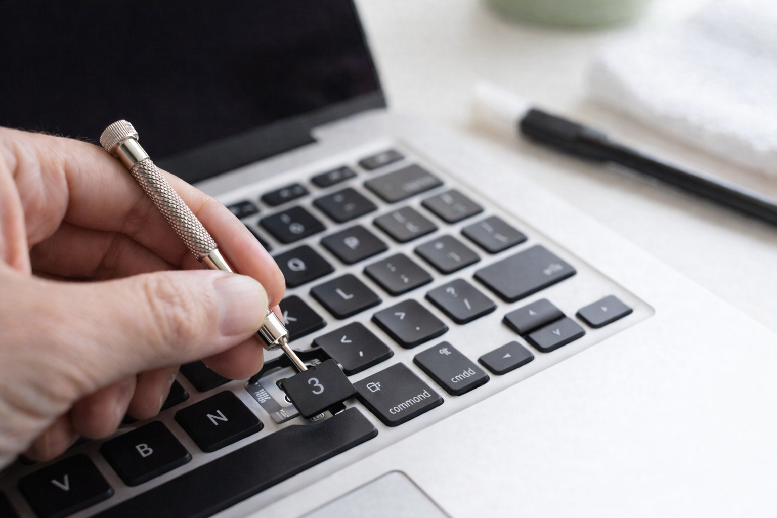 Dizüstü bilgisayar tuşlarını çıkarmak için basit talimatlar